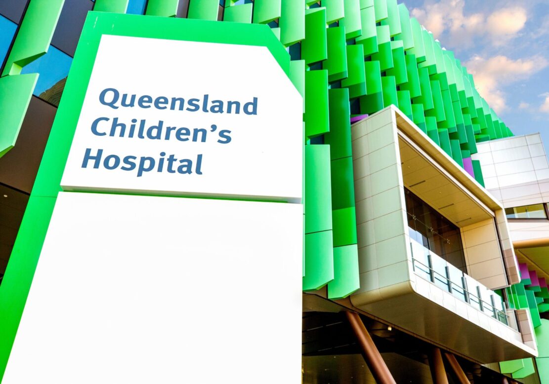Outside of Queensland Children's Hospital in South Brisbane