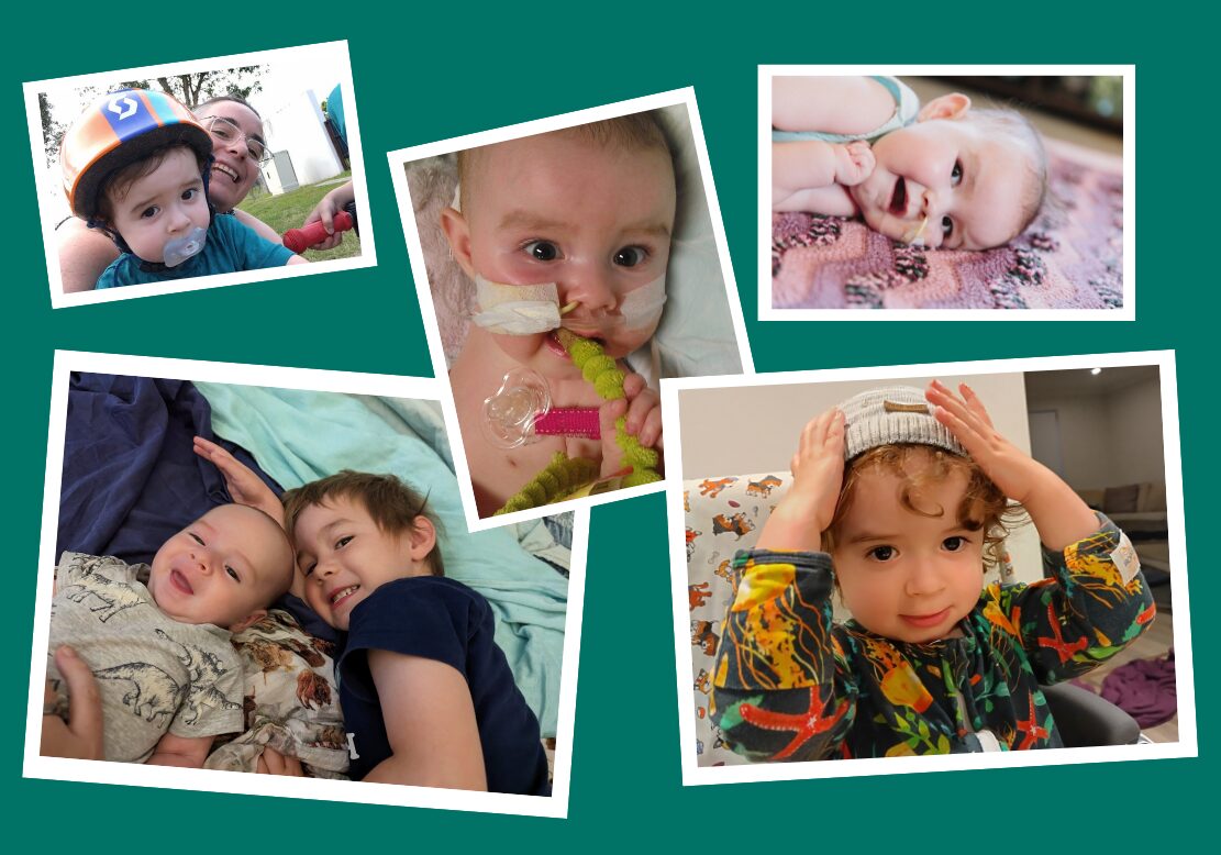 A collage of sick children from Queensland Children's Hospital