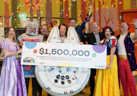 Children's Hospital Foundation and The Lott by Golden Casket celebrate $1.5 million donation for childhood brain cancer