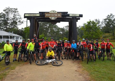 Bike 4 Burns riders at the Brisbane trail
